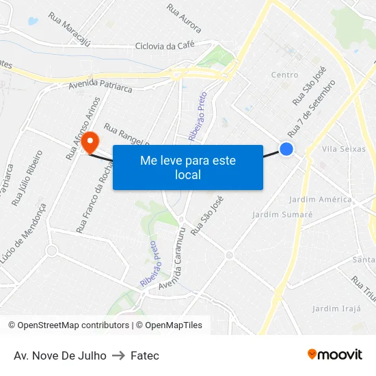 Av. Nove De Julho to Fatec map