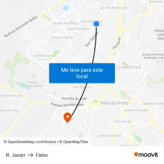 R. Javari to Fatec map