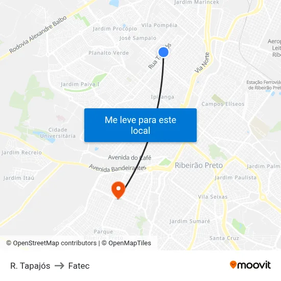 R. Tapajós to Fatec map