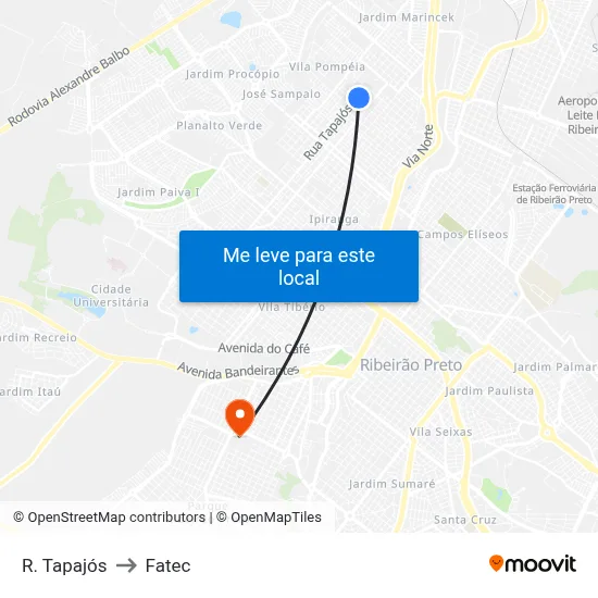 R. Tapajós to Fatec map