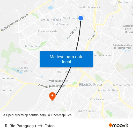 R. Rio Paraguaçú to Fatec map