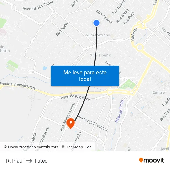 R. Piauí to Fatec map