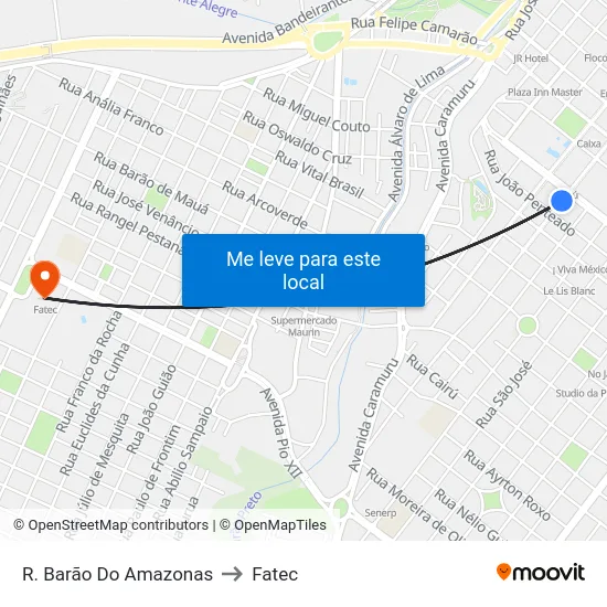 R. Barão Do Amazonas to Fatec map