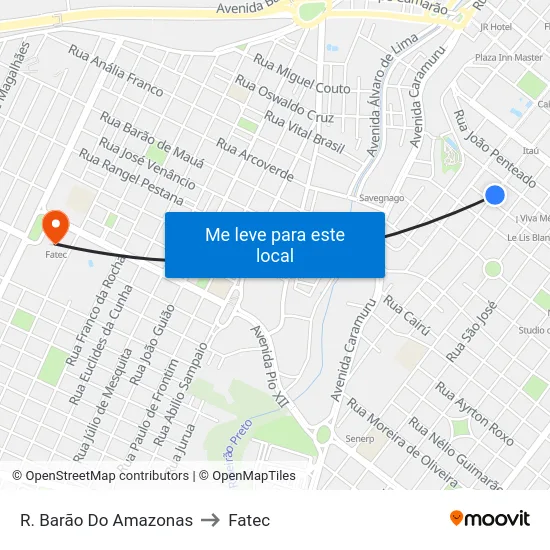 R. Barão Do Amazonas to Fatec map