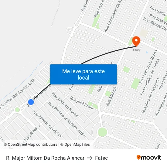 R. Major Miltom Da Rocha Alencar to Fatec map