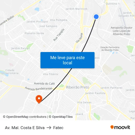 Av. Mal. Costa E Silva to Fatec map