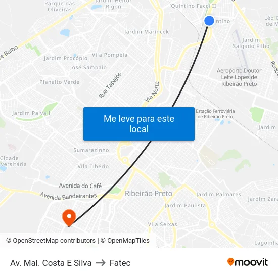 Av. Mal. Costa E Silva to Fatec map