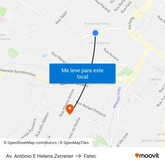 Av. Antônio E Helena Zerrener to Fatec map