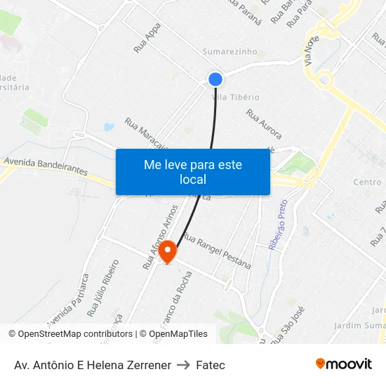 Av. Antônio E Helena Zerrener to Fatec map