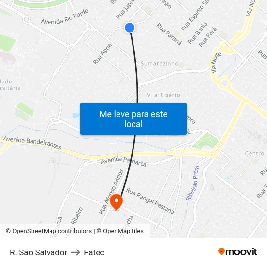 R. São Salvador to Fatec map
