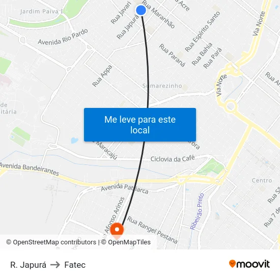 R. Japurá to Fatec map