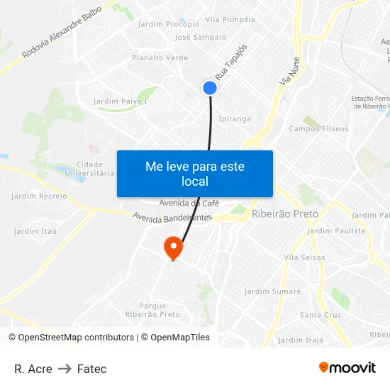 R. Acre to Fatec map