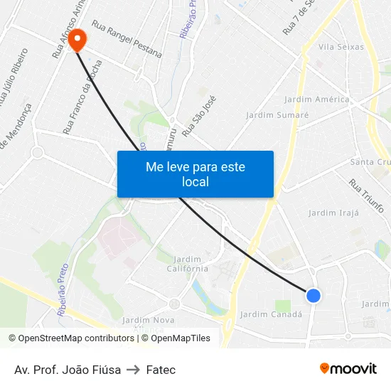 Av. Prof. João Fiúsa to Fatec map
