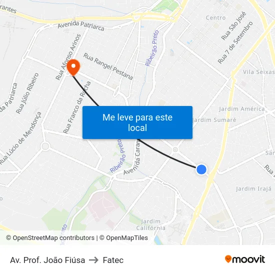 Av. Prof. João Fiúsa to Fatec map