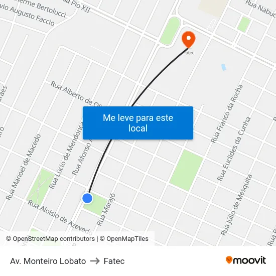 Av. Monteiro Lobato to Fatec map