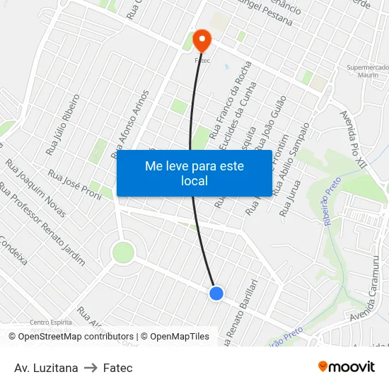 Av. Luzitana to Fatec map