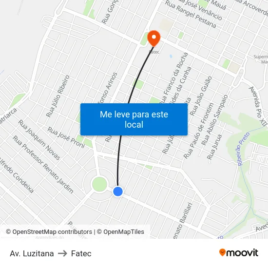 Av. Luzitana to Fatec map