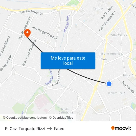 R. Cav. Torquato Rizzi to Fatec map