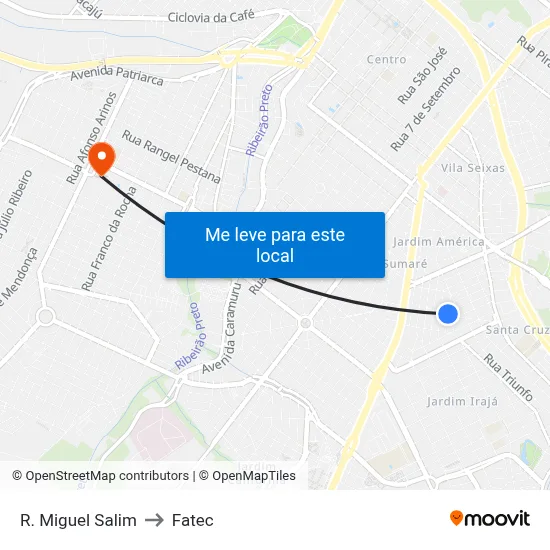 R. Miguel Salim to Fatec map