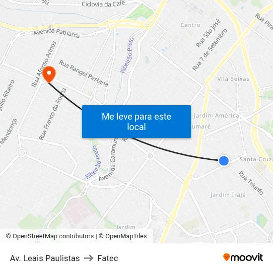 Av. Leais Paulistas to Fatec map