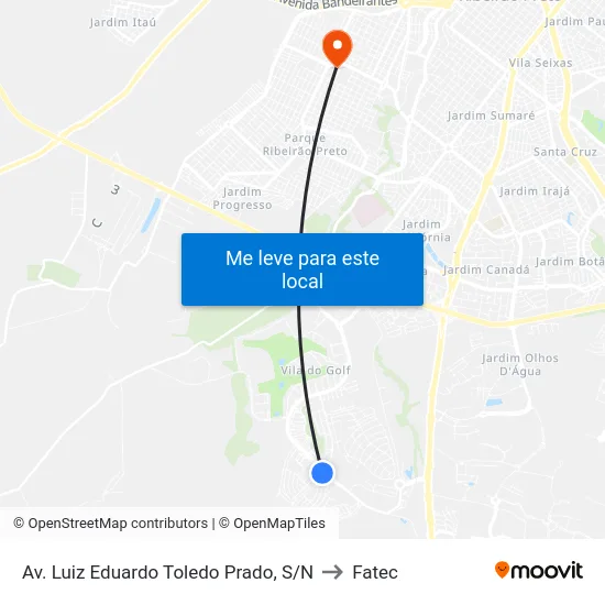 Av. Luiz Eduardo Toledo Prado, S/N to Fatec map