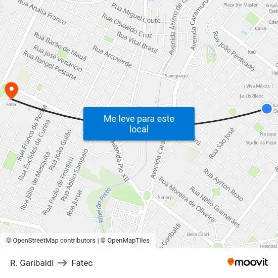 R. Garibaldi to Fatec map