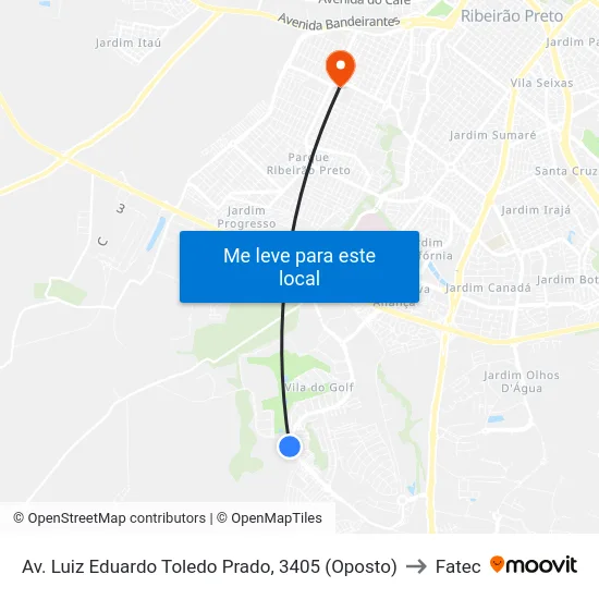 Av. Luiz Eduardo Toledo Prado, 3405 (Oposto) to Fatec map