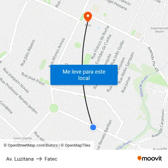 Av. Luzitana to Fatec map