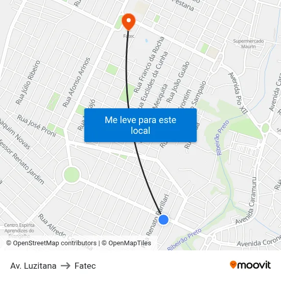 Av. Luzitana to Fatec map