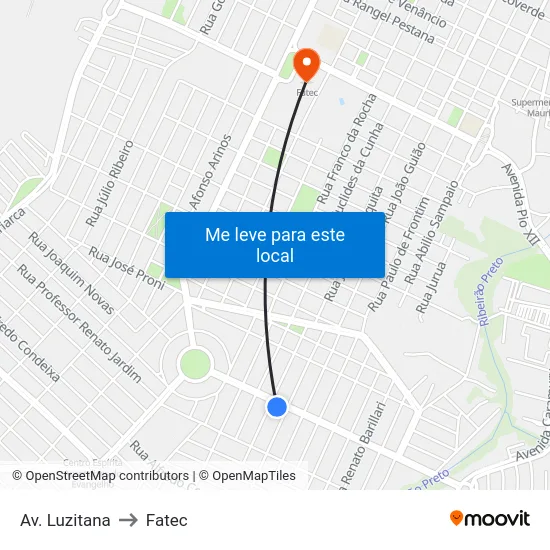 Av. Luzitana to Fatec map