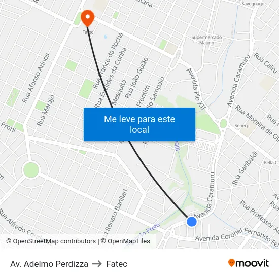 Av. Adelmo Perdizza to Fatec map