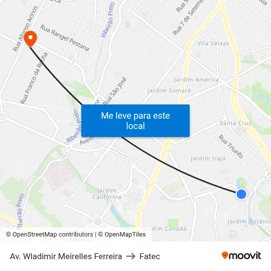 Av. Wladimir Meirelles Ferreira to Fatec map