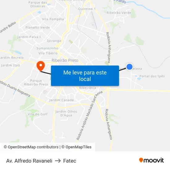 Av. Alfredo Ravaneli to Fatec map