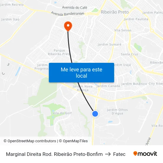 Marginal Direita Rod. Ribeirão Preto-Bonfim to Fatec map