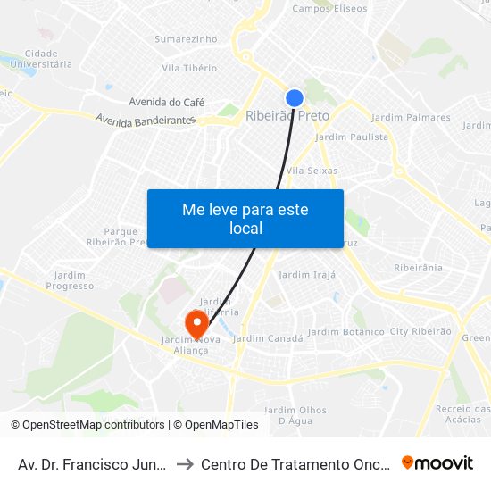 Av. Dr. Francisco Junqueira to Centro De Tratamento Oncológico map
