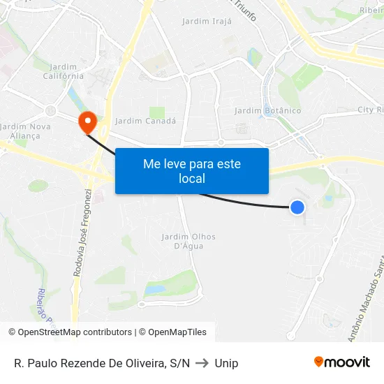 R.  Paulo Rezende De Oliveira, S/N to Unip map