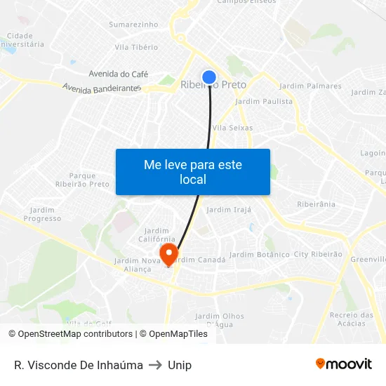 R. Visconde De Inhaúma to Unip map