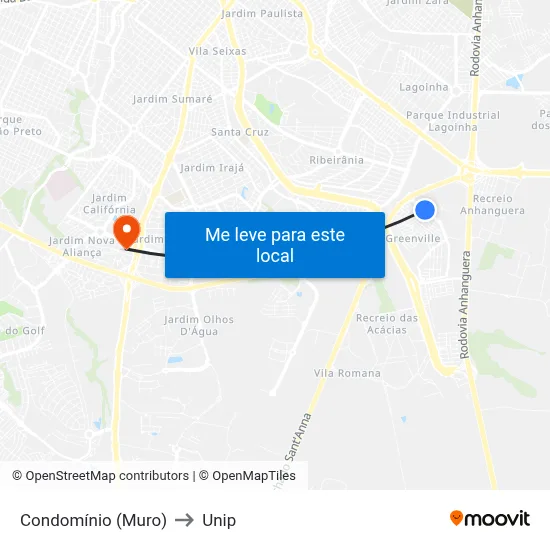 Condomínio (Muro) to Unip map