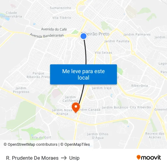 R. Prudente De Moraes to Unip map