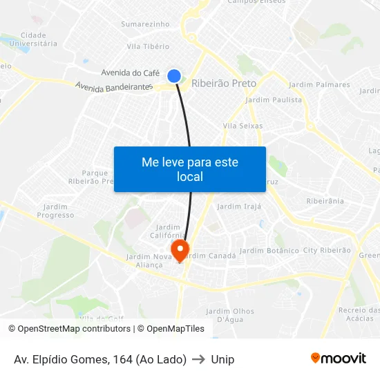 Av. Elpídio Gomes, 164 (Ao Lado) to Unip map