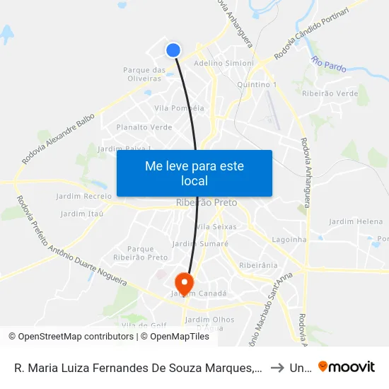 R. Maria Luiza Fernandes De Souza Marques, S/N to Unip map