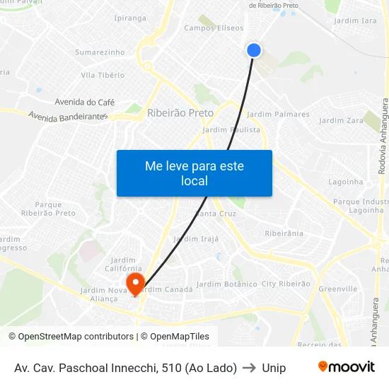 Av. Cav. Paschoal Innecchi, 510 (Ao Lado) to Unip map