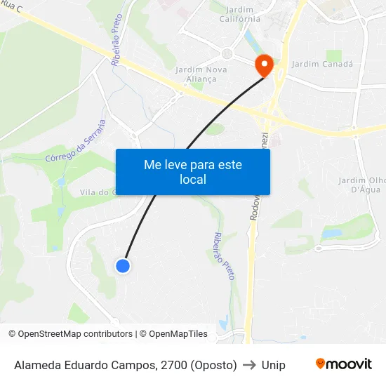 Alameda Eduardo Campos, 2700 (Oposto) to Unip map