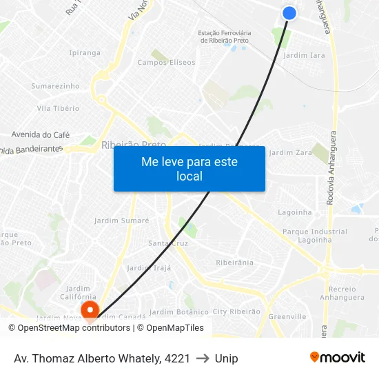 Av. Thomaz Alberto Whately, 4221 to Unip map