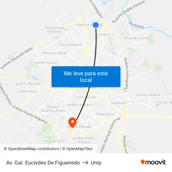 Av. Gal. Euclydes De Figueiredo to Unip map
