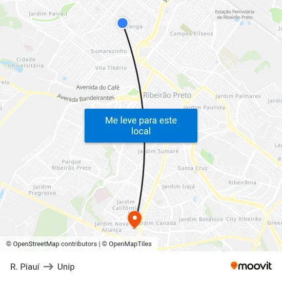 R. Piauí to Unip map