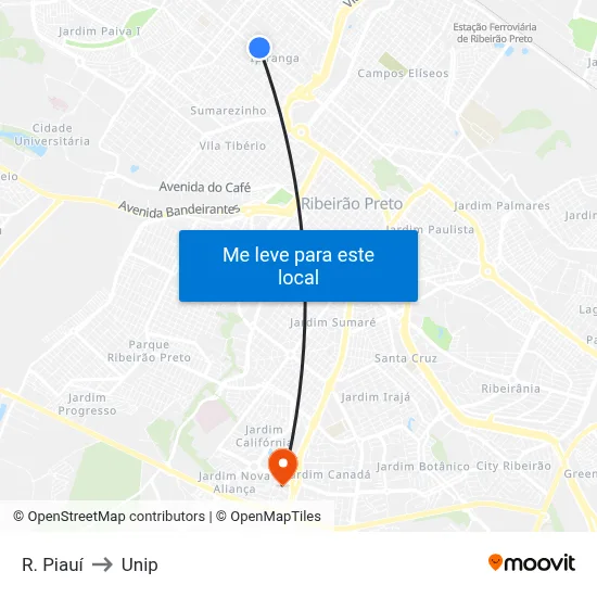 R. Piauí to Unip map