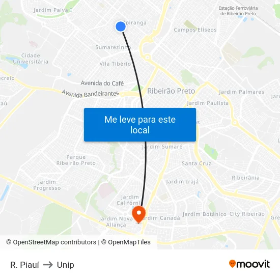 R. Piauí to Unip map