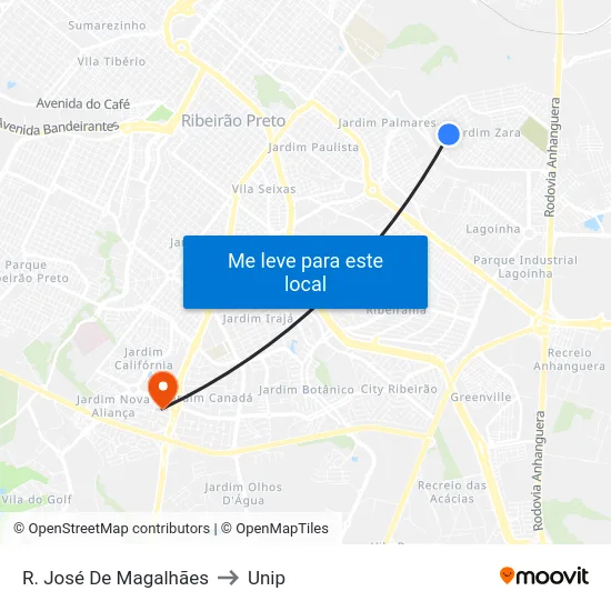 R. José De Magalhães to Unip map