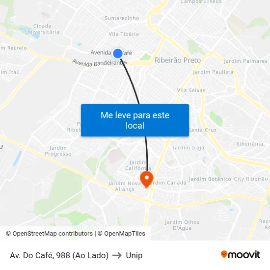 Av. Do Café, 988 (Ao Lado) to Unip map